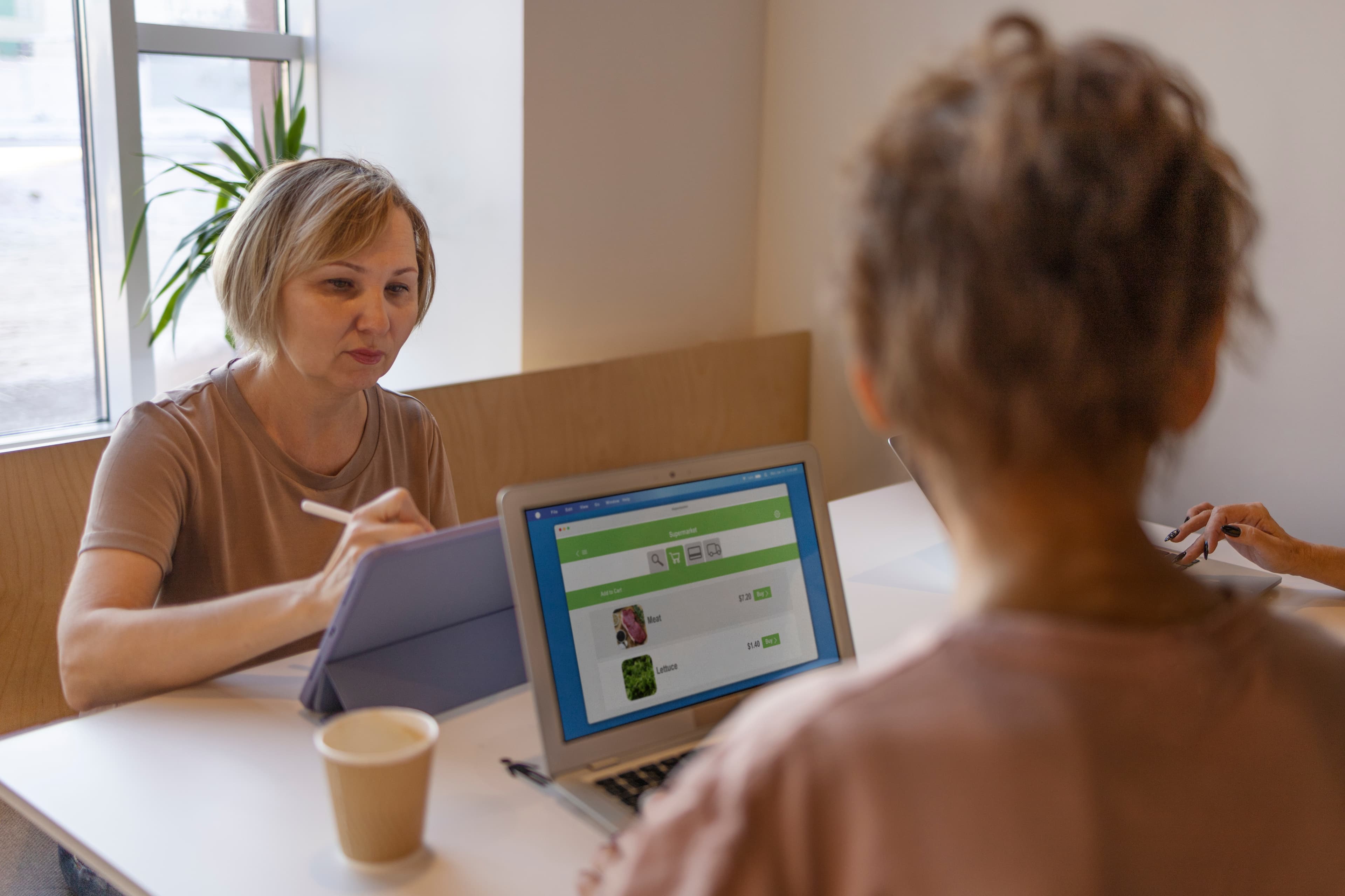 woman using ipad